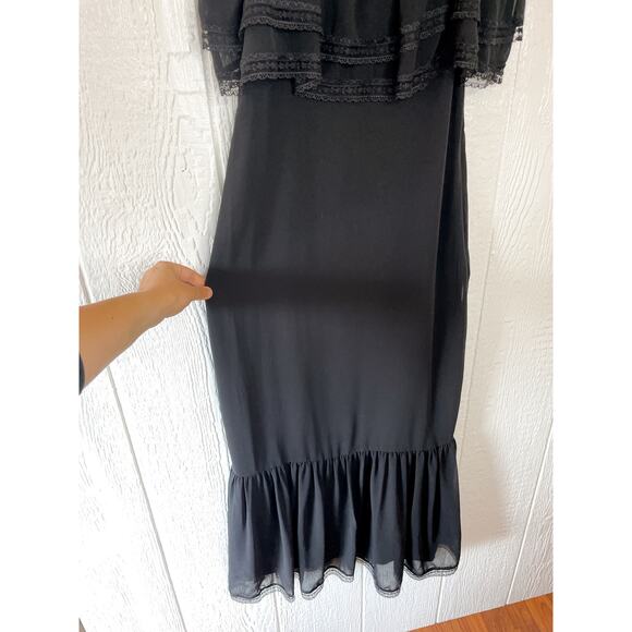 TULAROSA X REVOLVE Black Lace Trim Ruffled Maxi XS - Picture 9 of 13